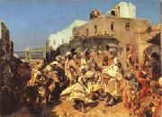 Alfred Dehodencq Blacks Dancing in Tangiers oil painting reproduction